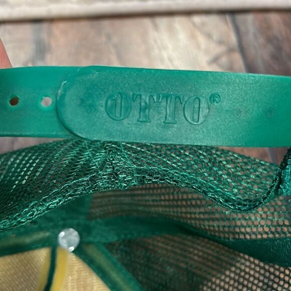 VTG OTTO Snapback Mesh Trucker Hat globe VTG Green NOS NWOT - Picture 6 of 7